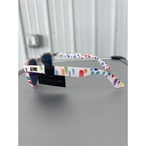 Kreedom Polarized Sunglasses Multicolor Polka Dot Frame UV Protection Modern NEW - Picture 4 of 6